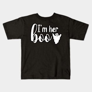 I'm Her Boo | White Text Couples Halloween Kids T-Shirt